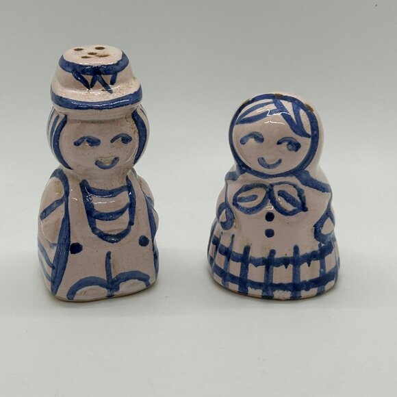 Vintage Hand-Painted Ceramic Salt & Pepper Shakers Boy & Girl - Picture 3 of 10